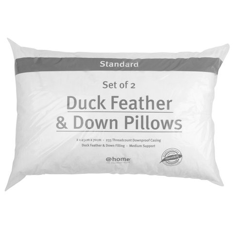 2 Pack Duck Feather Pillow Standard