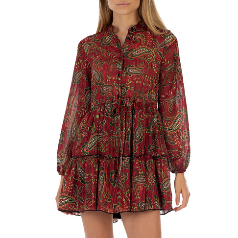 Sissy Boy Get Growing Button Up Paisley Mini Dress