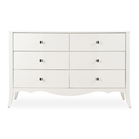 Scarlet 6 Drawer Chest White Lacquer