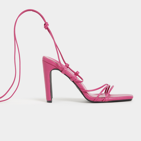 Women's Pink Strappy Heeled Sandal