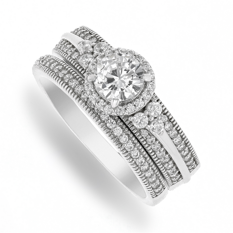 Sterling Silver VintageInspired Twin Ring Set