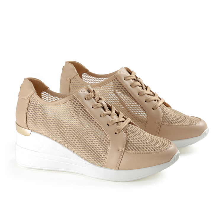 Luella Wedge Sneakers with Mesh Detail