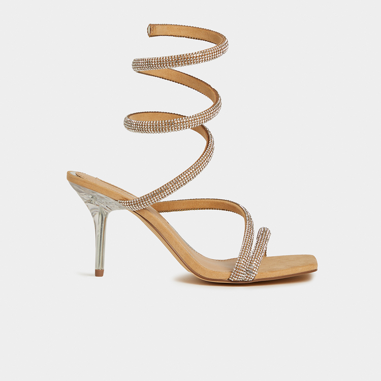 Luella Crystal Encrusted Spiral Heels