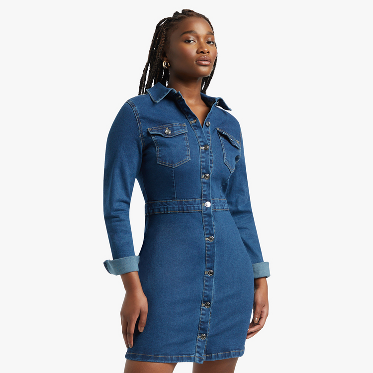 News Denim Shirt Dress