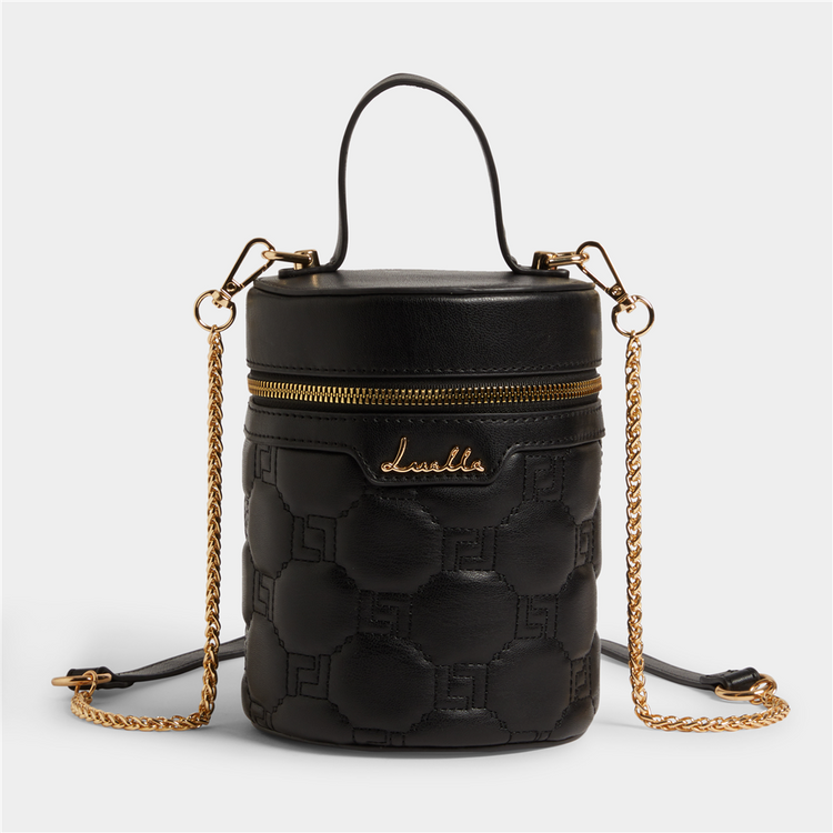 Luella Embroidered Monogram Cylinder Crossbody Bag