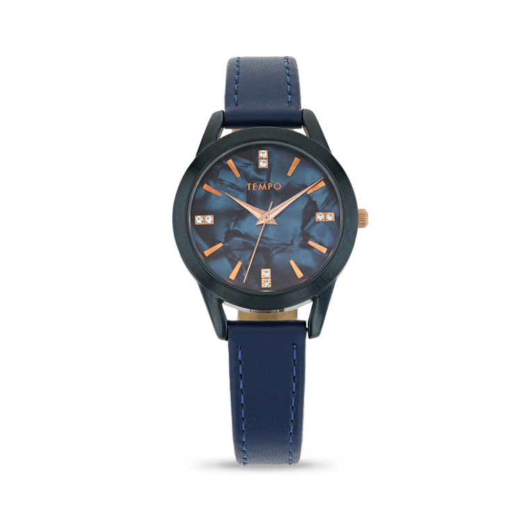 Tempo Ladies Blue Leather Watch