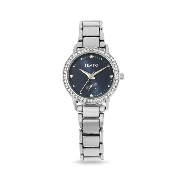 Tempo Ladies Silver Tone Bracelet Watch