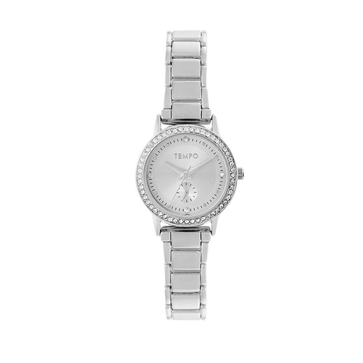 Tempo Ladies Silver Toned Bracelet Watch