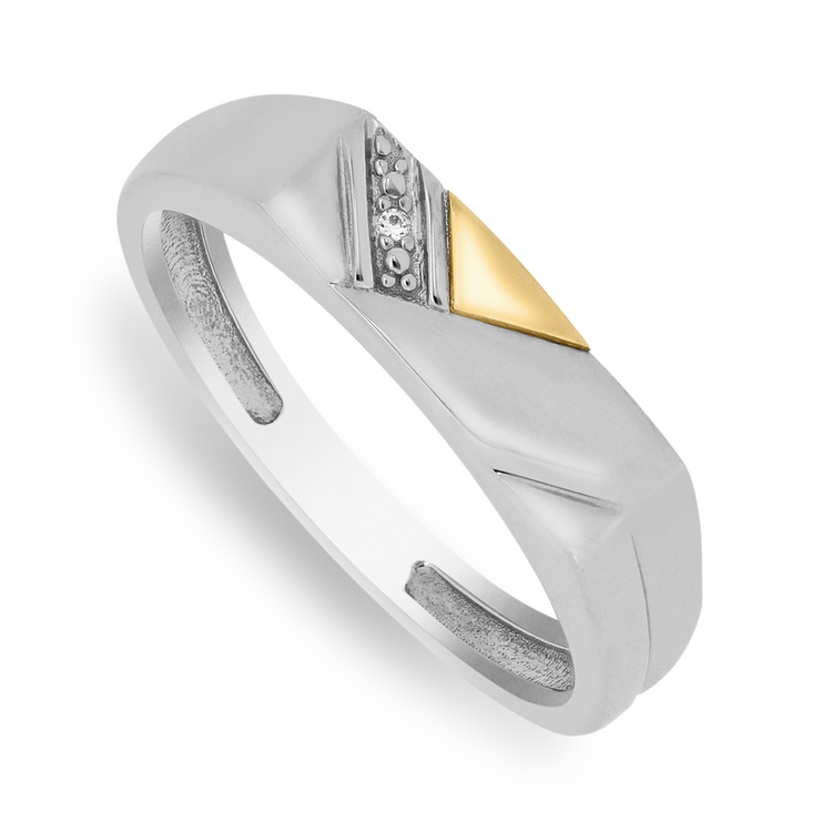 5ct Gold & Sterling Silver Men's Diamond Dress Ring