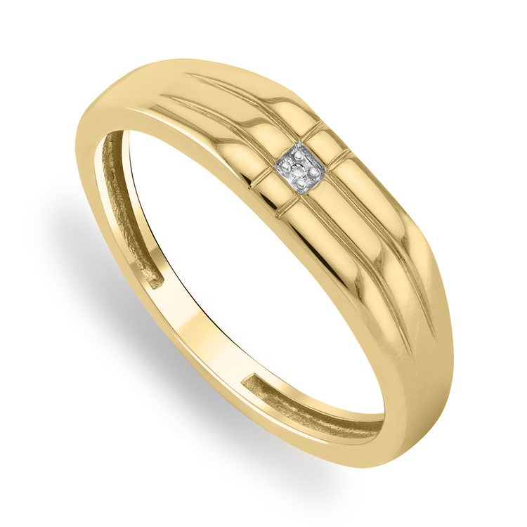 Yellow Gold & Diamond Men's Dress Ring