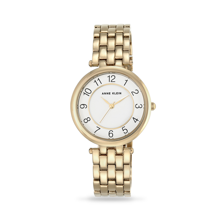 Anne Klein Ladies Gold Tone Round Bracelet Watch