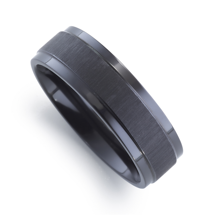 Zirconium Textured Men's Ring