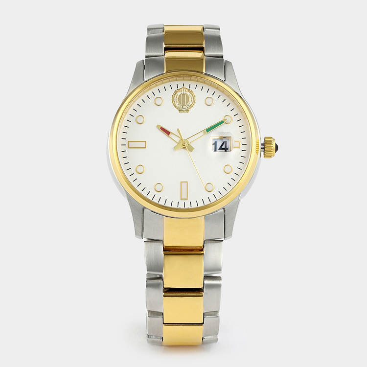 Fabiani Men’s Silver & Gold Plated Stainless Steel Bracelet Watch