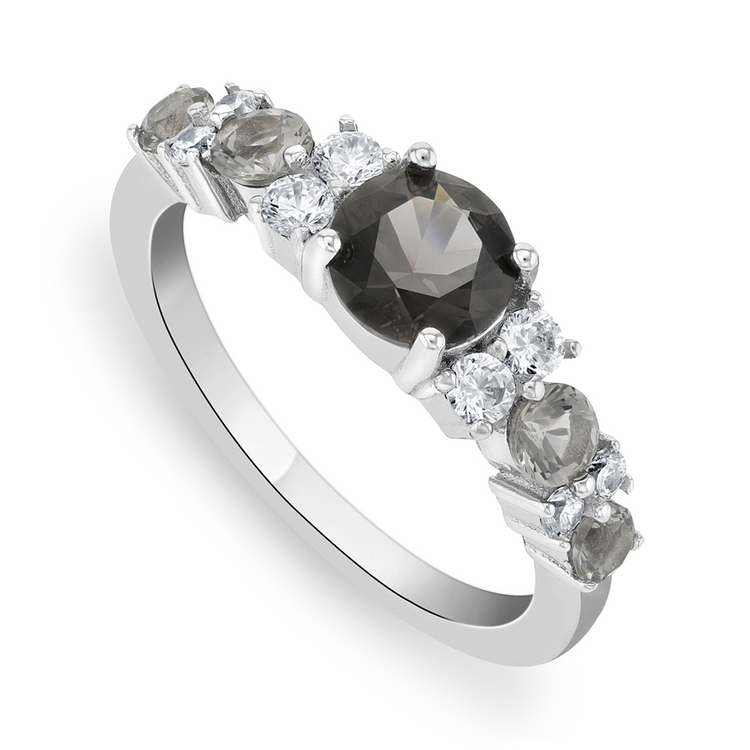 Sterling Silver Cubic Zirconia Shades Of Grey Women’s Ring