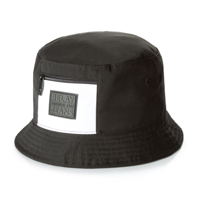 RJ Zip Pocket Bucket Hat Black/White