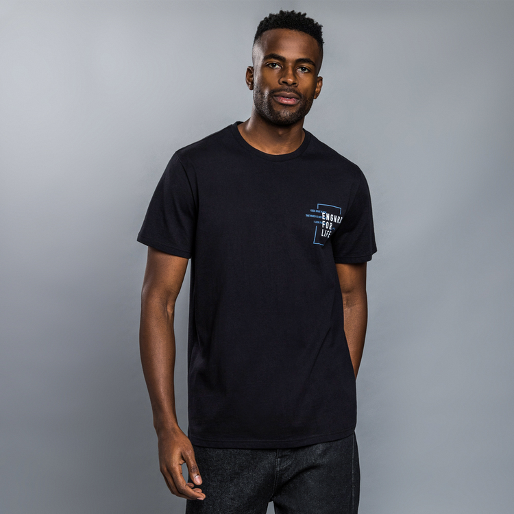 Union-DNM Black Regular Fit Graphic T-Shirt