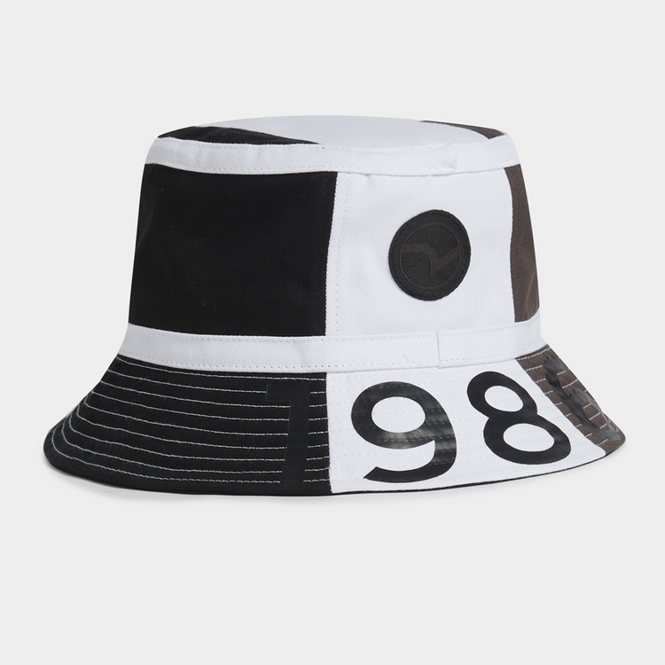 MKM Black/White Vertical Colourblocked Bucket Hat