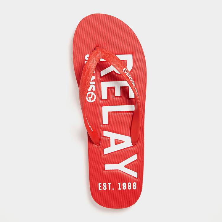 RJ Red/White Outline Flip Flop