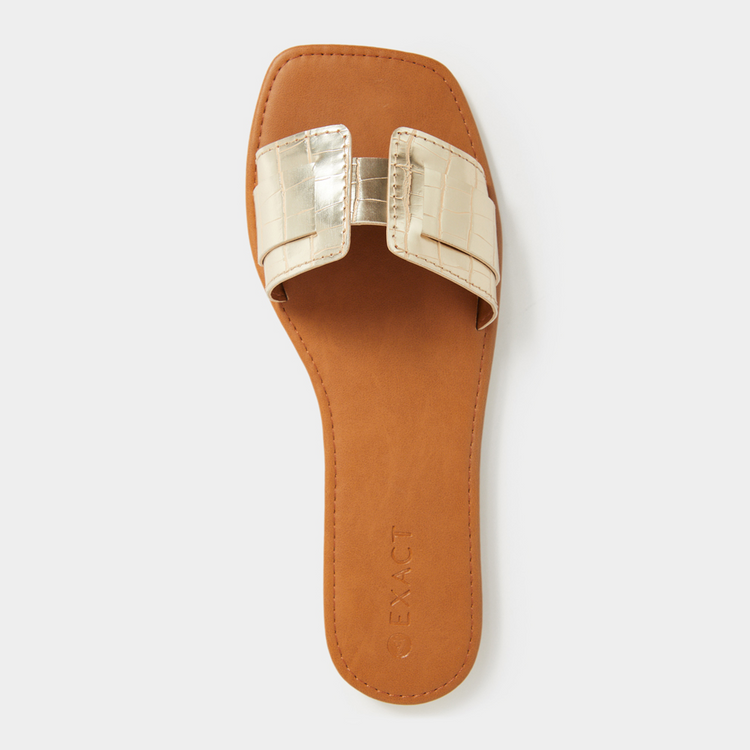 Women's Gold Mule Sandals