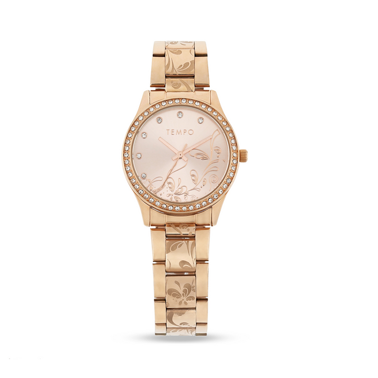 Tempo Floral Pink Ladies Watch