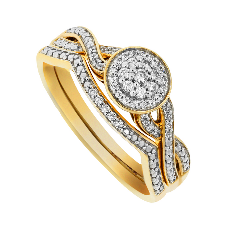 9ct Yellow Gold Bali Ring Set
