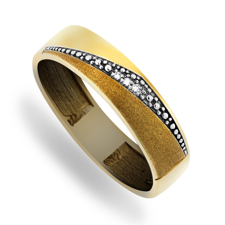9ct Gold & Diamond Star Men's Ring