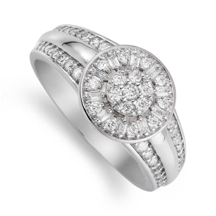 Sterling Silver & Cubic Zirconia Ladies Dress Ring