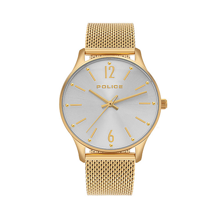 Police Ladies Multifunction Gold Tone Mesh Watch