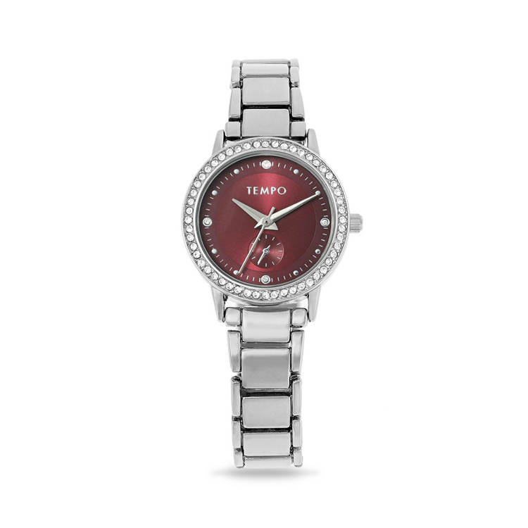 Tempo Ladies Silver Tone Bracelet Watch