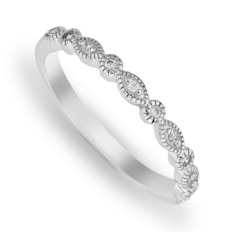 Silver Vintage Anniversary Ring