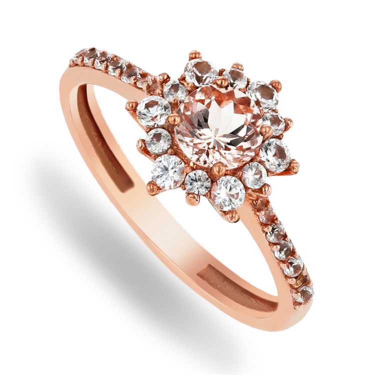 rose gold sunflower wedding ring
