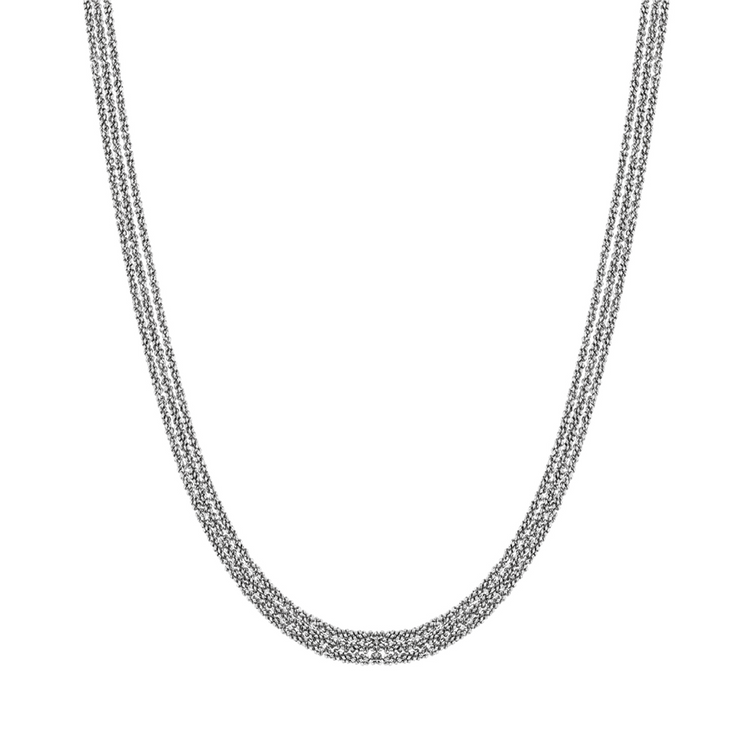 Sterling Silver Triple Shine Women's Necklace