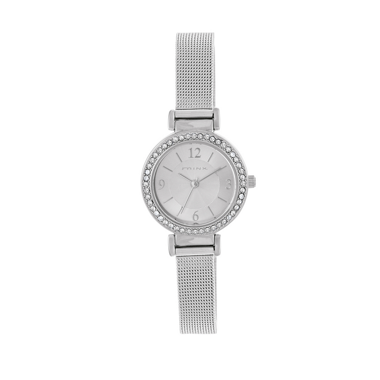 Minx Ladies Silver Toned Mesh Watch