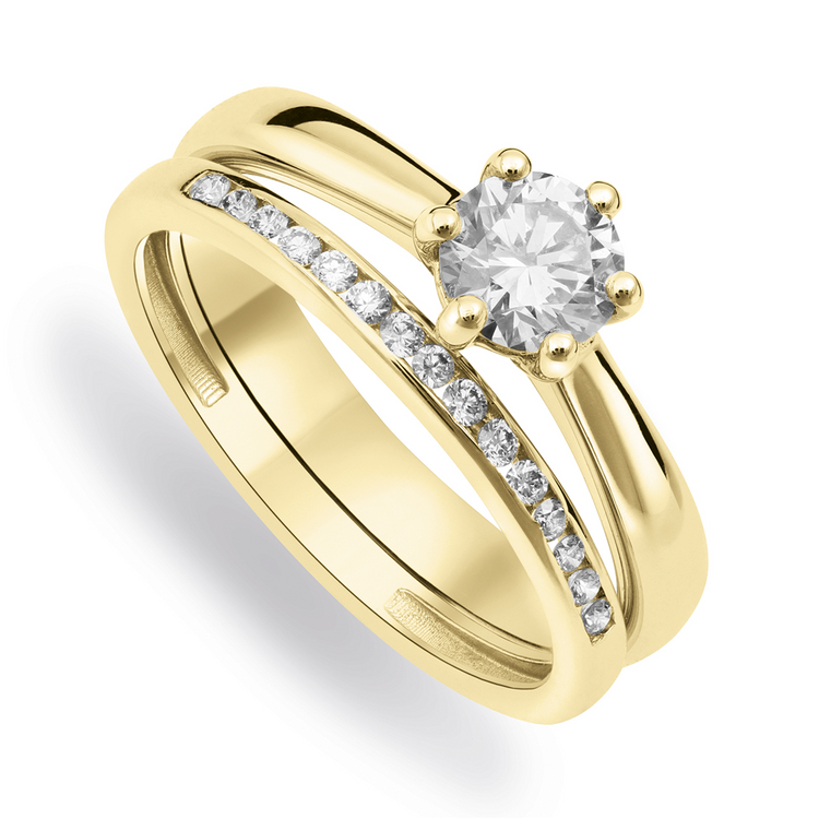 18ct Gold & Diamond Classic Twinset Ring