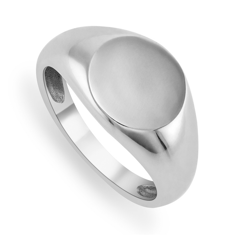 Sterling Silver Round Men's Ring