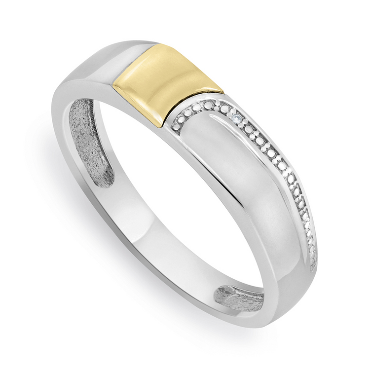 5ct Gold & Sterling Silver Men's Diamond Dress Ring