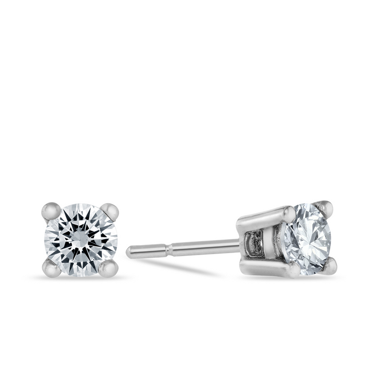 White Gold Diamond Round Solitaire Women’s Stud Earrings