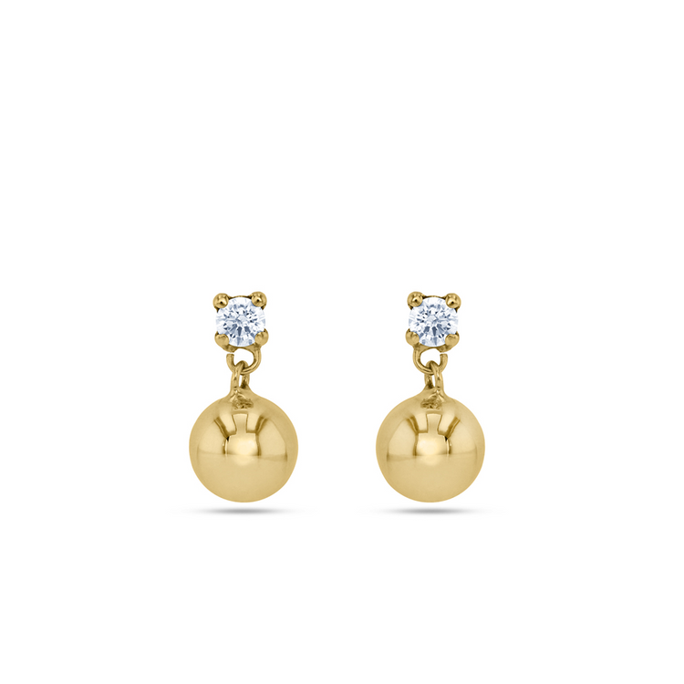 Yellow Gold Cubic Zirconia Halo Women’s Stud Earrings
