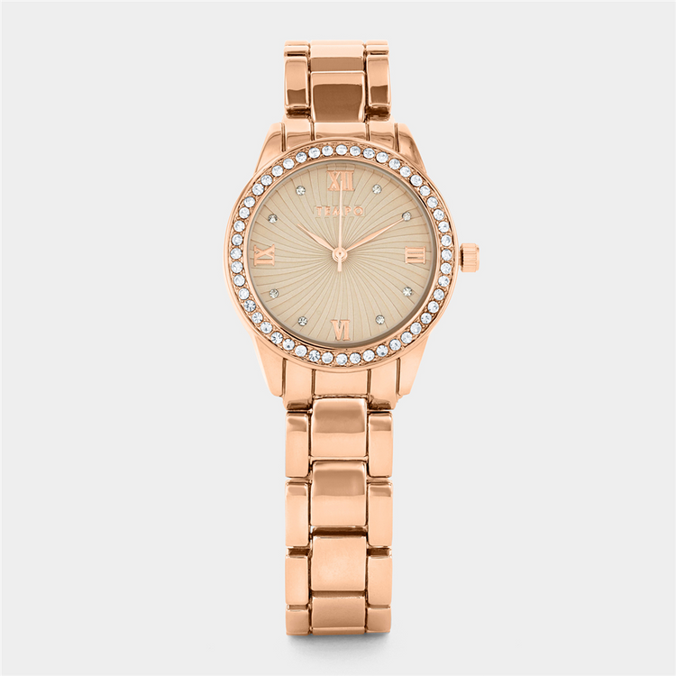 Tempo Women’s Rose Plated Bracelet Watch