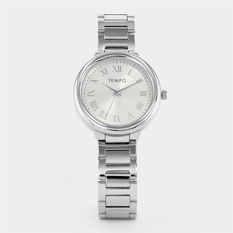 Tempo Men’s Silver Plated Bracelet Watch