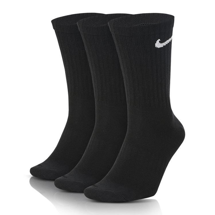 Nike 3Pack Crew Black Socks l Nike Socks l Sportscene