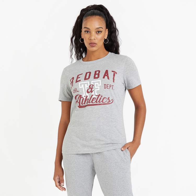 Redbat Athletics Women's Grey Melange TShirt