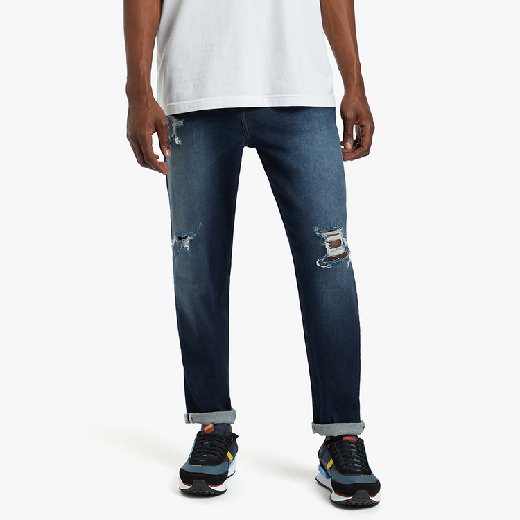 Redbat Men's Dark Blue Straight Jeans