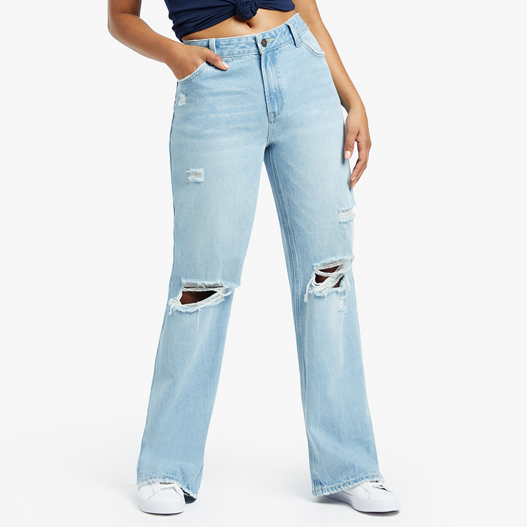 Redbat Women's Light Wash Straight Leg Jeans