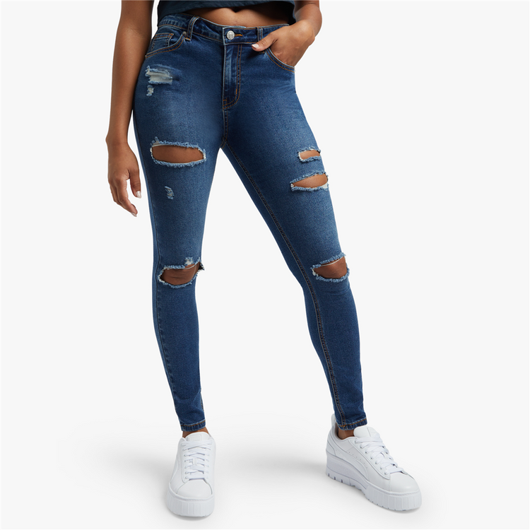 Redbat Women's Dark Blue Regular Rise Skinny Jeans