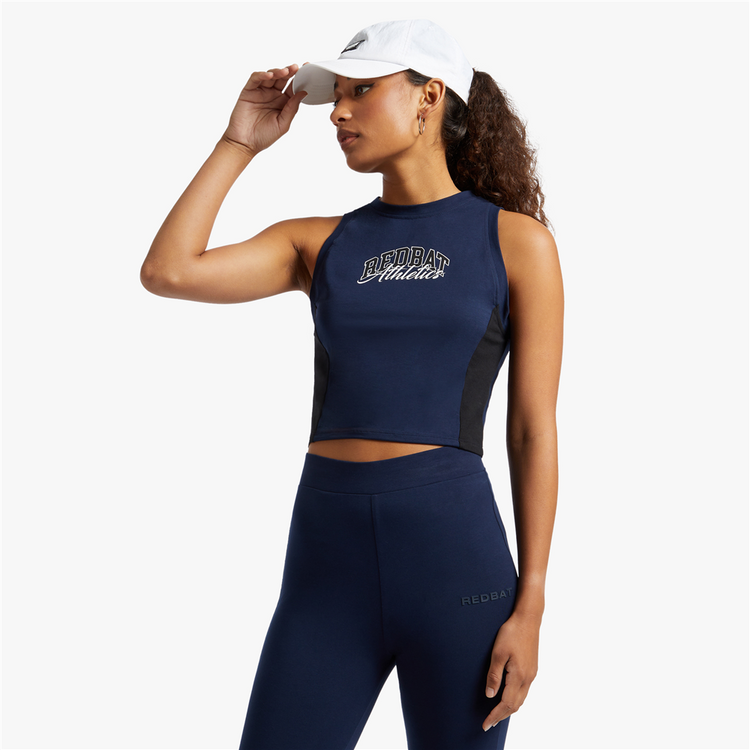 Redbat Athletics Women's Blue/Black Cropped Tank Top