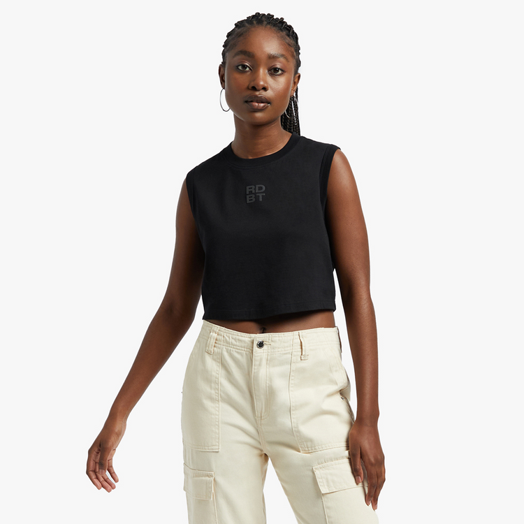 Redbat Classics Women's Black Cropped Tank Top