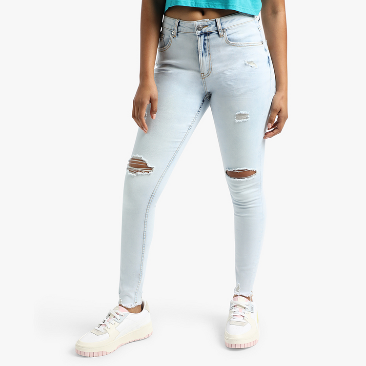 Redbat Women's Light Wash Regular Rise Skinny Jeans