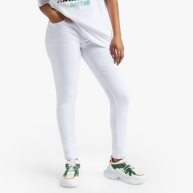 Redbat Women's White Regular Rise Skinny Jeans