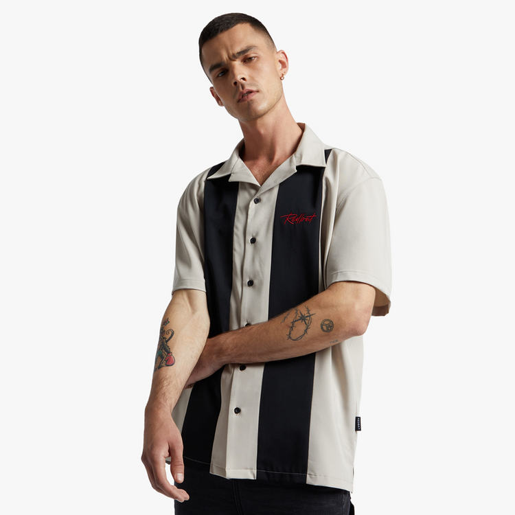 Redbat Men's Ecru Bowling Shirt